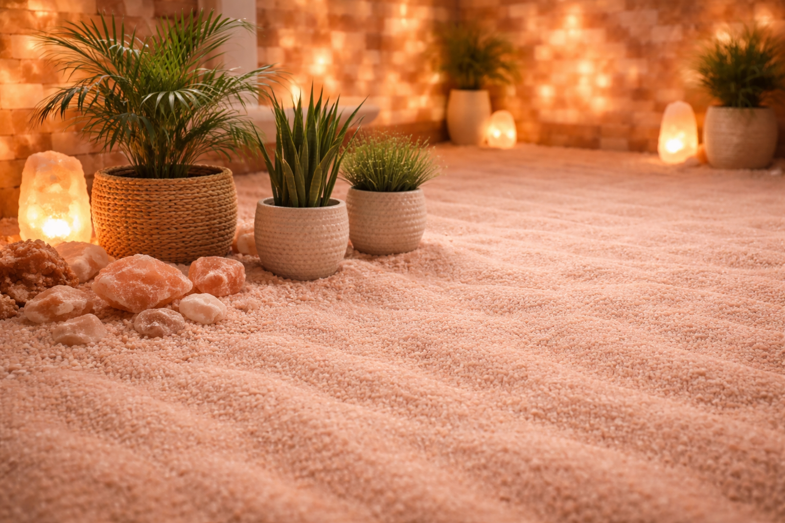 Textured Pink Salt Flooring for Modern Salt Therapy Rooms