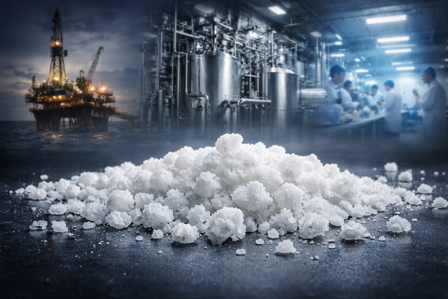 Professional installer measuring illuminated pink salt brick wall with laser tool during Salt House wall construction