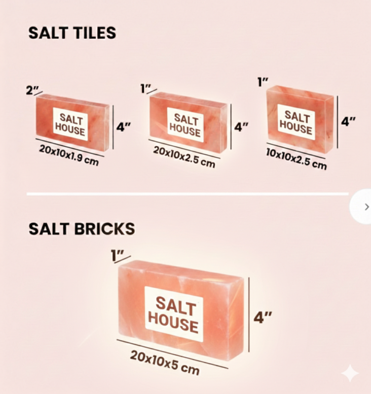 Natural Rock Salt: Available in various shapes and custom sizes for therapeutic and decorative use.