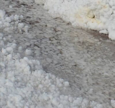 Mineral salt crystals from natural spring