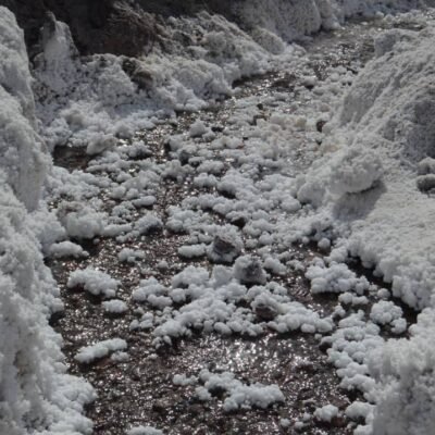 Mineral salt crystals from natural spring