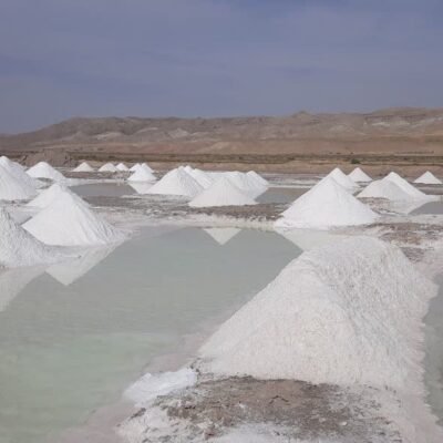 Mineral salt crystals from natural spring