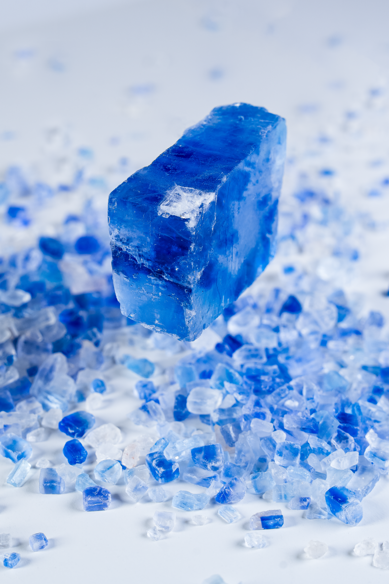 rare blue mineral salt crystal natural mineral salt
